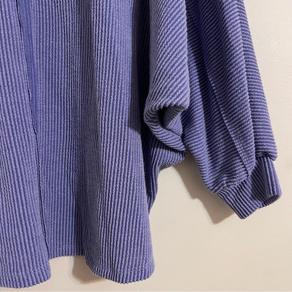 Bucket list CALL ME COZY PERIWINKLE BUTTON UP TOP - Picture 9 of 9